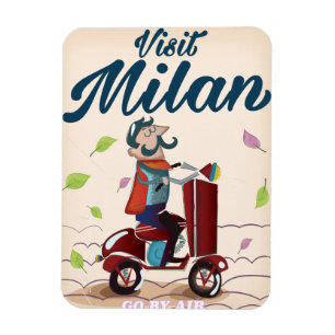 Ímã Poster das viagens vintage dos desenhos animados