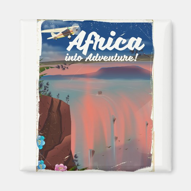 Imã Poster de Aventura em Cascata Africana (Frente)