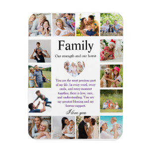 Ímã Poster de Colagem de Fotos de Família Personalizad
