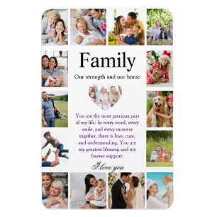 Ímã Poster de Colagem de Fotos Personalizadas da Famíl