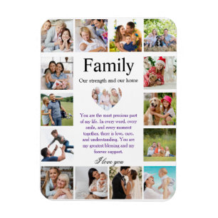 Ímã Poster de Colagem de Fotos Personalizadas da Famíl