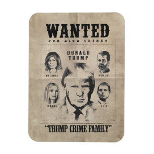Ímã Poster de Desejado: Família Trump Crime