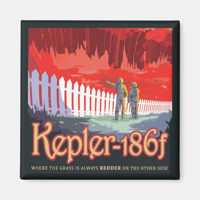 Imã Poster De Espaço Retroativo Do Kepler-186f. (Frente)
