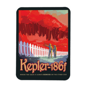 Ímã Poster De Espaço Retroativo Do Kepler-186f.