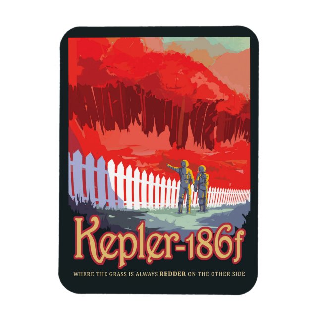 Ímã Poster De Espaço Retroativo Do Kepler-186f. (Vertical)