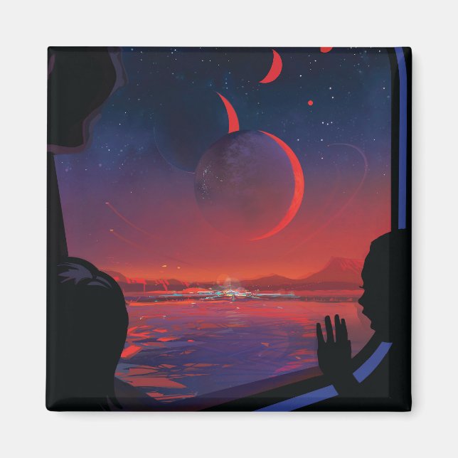 Imã Poster de Espaço Retroativo - Os Visualizadores Ob (Frente)