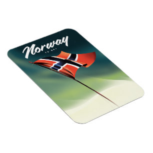 Ímã Poster de Esqui da Noruega
