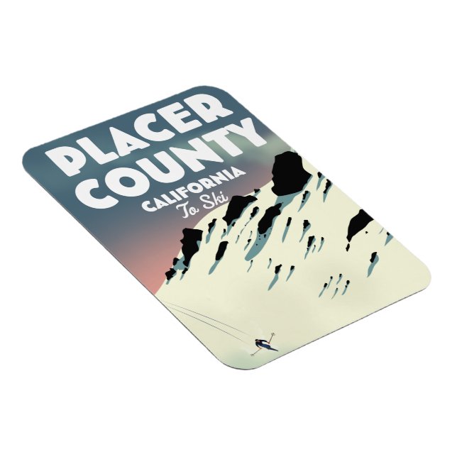 Ímã Pôster de esqui do Condado de Placer (Lado Direito)