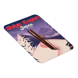 Ímã poster de esqui shiga kogen japan