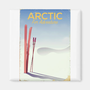 Imã poster de exploração da aventura de ski no Árti