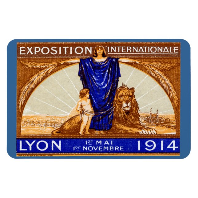 Ímã poster de Expo Internacional Lyon 1914 (Horizontal)