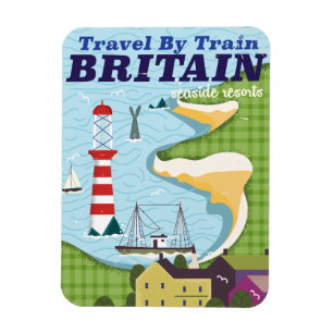Ímã poster de férias de comboio na Grã-Bretanha