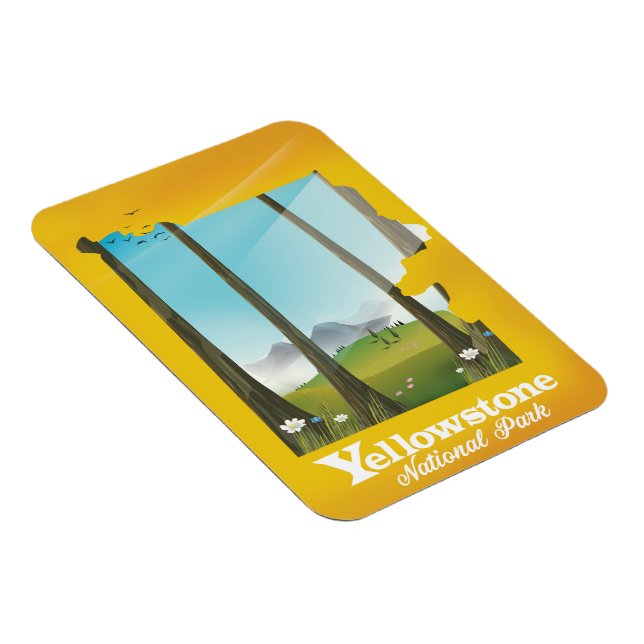 Ímã Poster de férias do Parque Nacional de Yellowstone (Lado Direito)