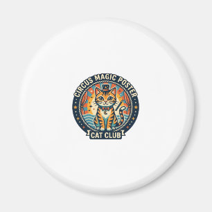 Imã Pôster de Magia de Circo Gato Design de Gatinho Fo