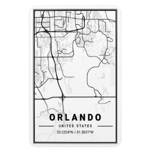 Ímã Poster de Mapa da Cidade de Orlando Florida EUA