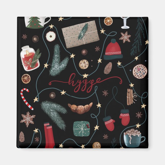 Imã Poster de Natal Dark Hygge (Frente)