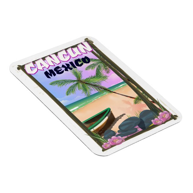 Ímã Poster de praia de Cancun México. (Lado Direito)