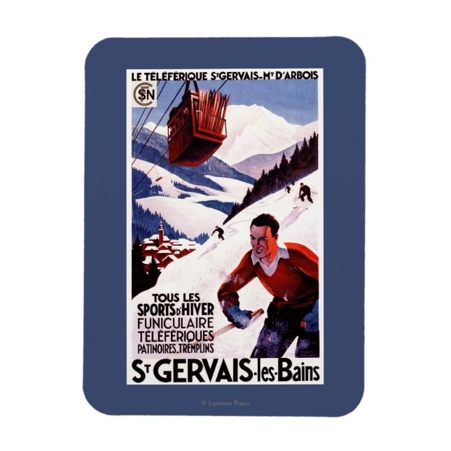 Ímã POSTER de Promo do Carro do Cabo Ferroviário SNCF (Vertical)