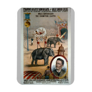 Ímã Poster de publicidade de Vintage - Circo de Londre