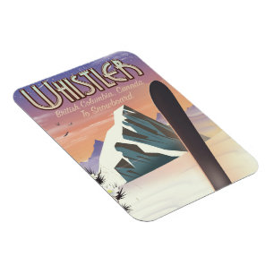 Ímã poster de snowboard da Colúmbia Britânica