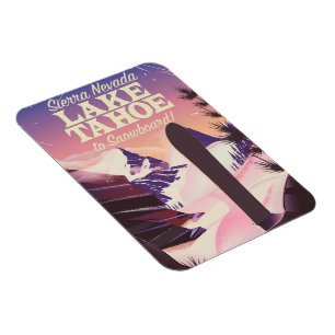 Ímã poster de Snowboard do Lago Tahoe Sierra Nevada EU
