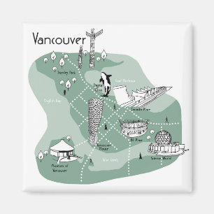 Imã Poster de Vancouver - verde