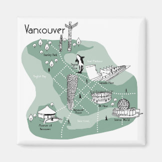 Imã Poster de Vancouver - verde