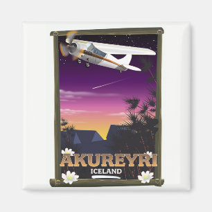 Imã poster de viagens Akureyri Islândia