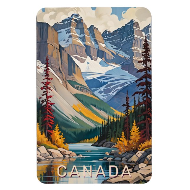 Ímã Poster de viagens Canadá de Texto Personalizado (Vertical)