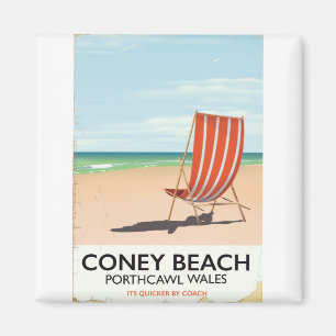 Imã poster de viagens Coney Beach Porthcawl Wales