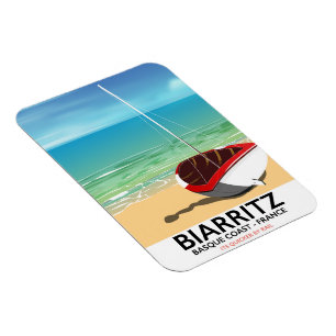 Ímã Poster de viagens da praia de Biarritz France