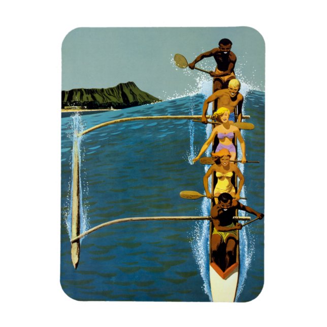 Ímã Poster de viagens Da United Air Lines Para O Havaí (Vertical)