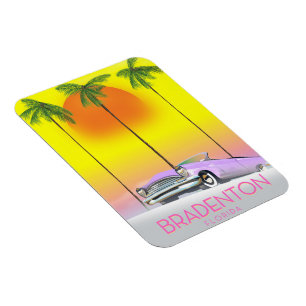 Ímã poster de viagens de carro clássico Bradenton Flo