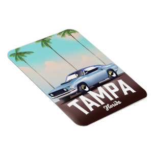 Ímã Poster de viagens de carro Tampa Florida
