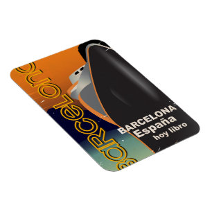 Ímã Poster de viagens de cruzeiros de Barcelona Vintag