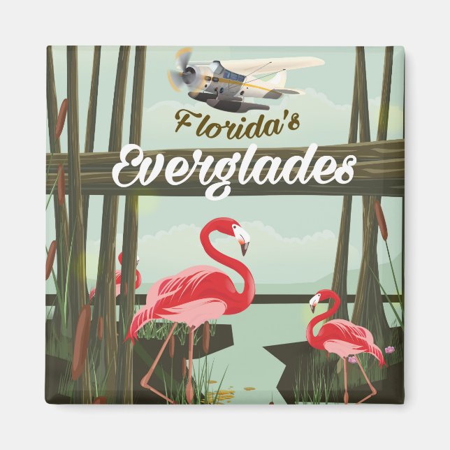Imã Poster de viagens de desenho animado da Florida Ev (Frente)