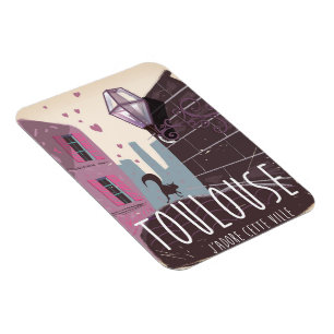 Ímã poster de viagens de desenho animado de Toulouse F