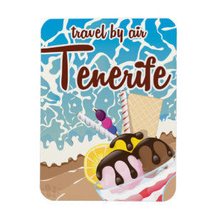 Ímã Poster de viagens de desenho do sorvete Tenerife
