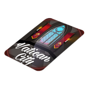 Ímã poster de viagens de desenhos da cidade Vaticano