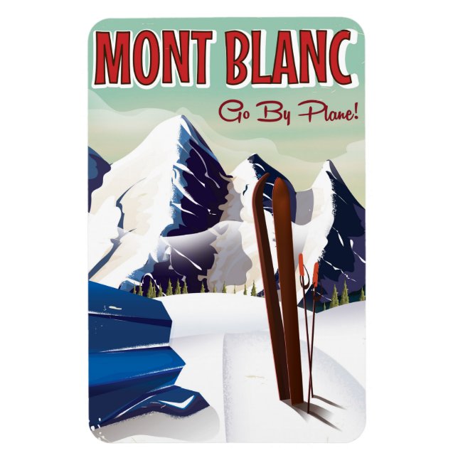 Ímã Poster de viagens de esqui do Monte Blanc (Vertical)