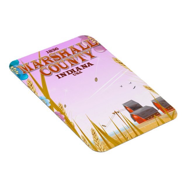 Ímã Poster de viagens de Indiana de 1836. (Lado Direito)