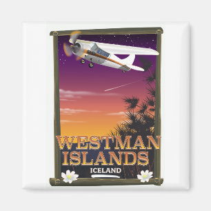 Imã Poster de viagens de Islândia das ilhas de Westma