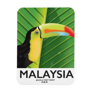 Ímã Poster de viagens de Malaysia Toucan