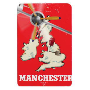 Ímã Poster de viagens de Manchester do vintage