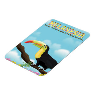 Ímã Poster de viagens de Melanesia Toucan