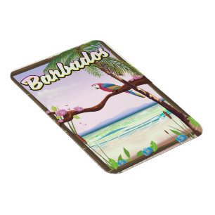 Ímã Poster de viagens de Paisagem de Barbados