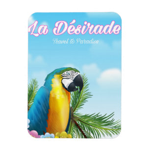 Ímã poster de viagens de Papagaio La Désirade