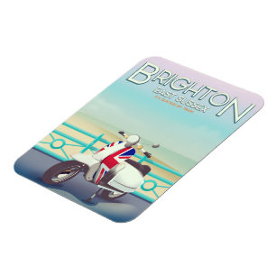 Ímã poster de viagens de patinete de entrada de união