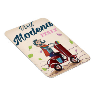 Ímã poster de viagens de Patinete de Modena para Itál
