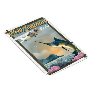 Ímã poster de viagens de Pesca da Nova Zelândia